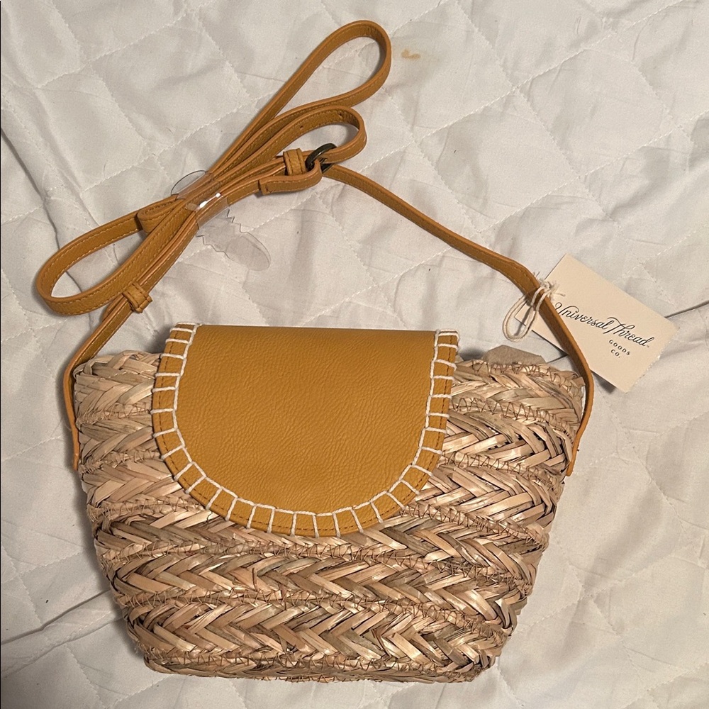 Stylish woven and Tan Crossbody Bag